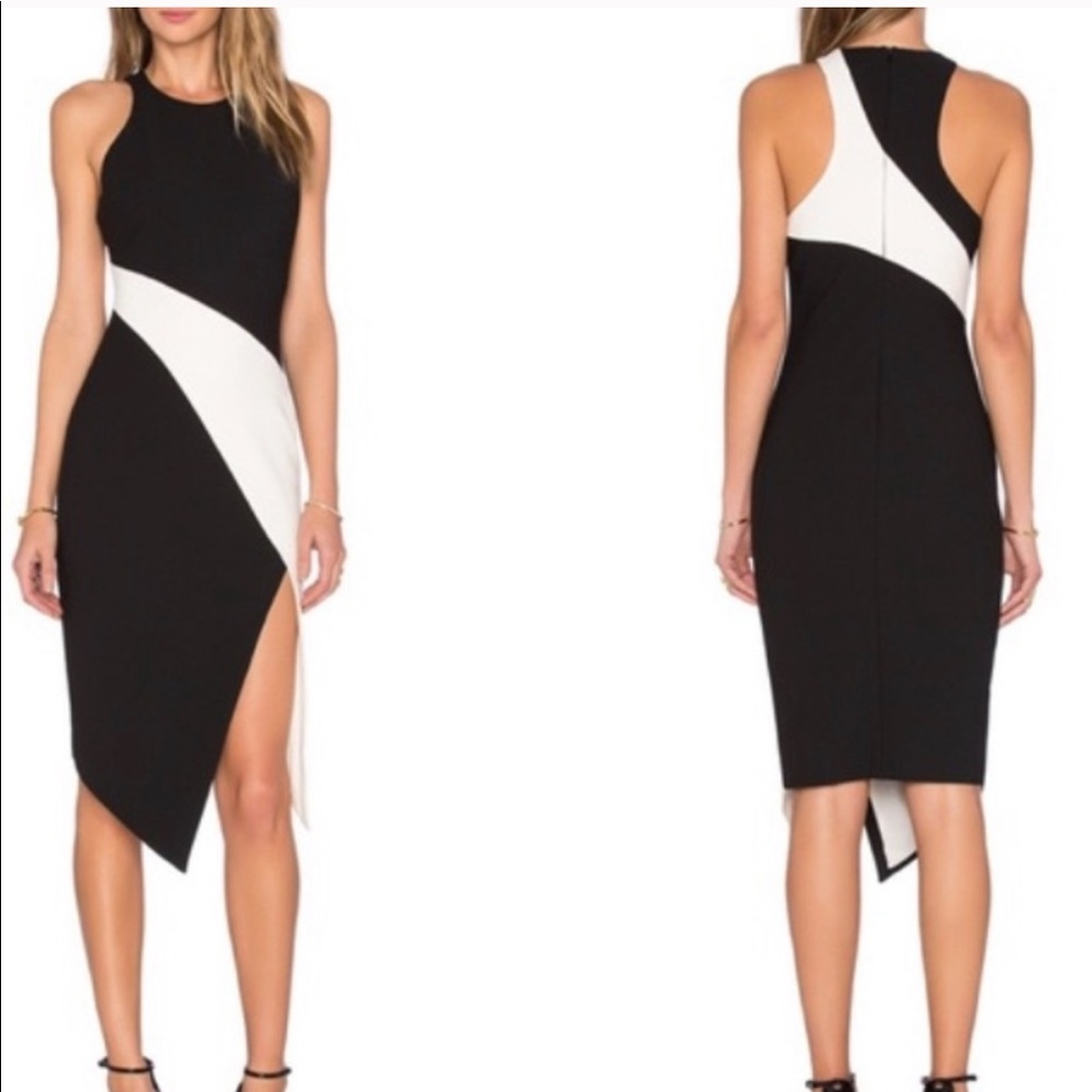 Elizabeth and James black and white cocktail dress